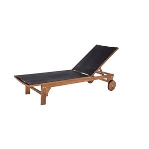 Tumbona Nina Acacia Maciza Negro 200 X 65 X 85 cm